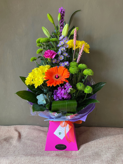 Florist's Choice - Bright & Bold - Seasonal mixture of blooms in bright and bold colours.
Flowers in Leyland Florist in Leyland Poppys Flower Design Poppy's