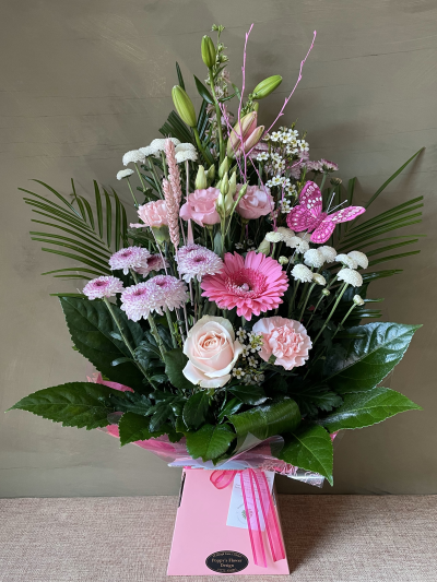 It's a Girl! - A beautiful flower arrangement to celebrate the birth of a baby girl !
Poppy's Flower Design Leyland Florist - It's a Girl!
Preston Chorley Bamber Bridge floral