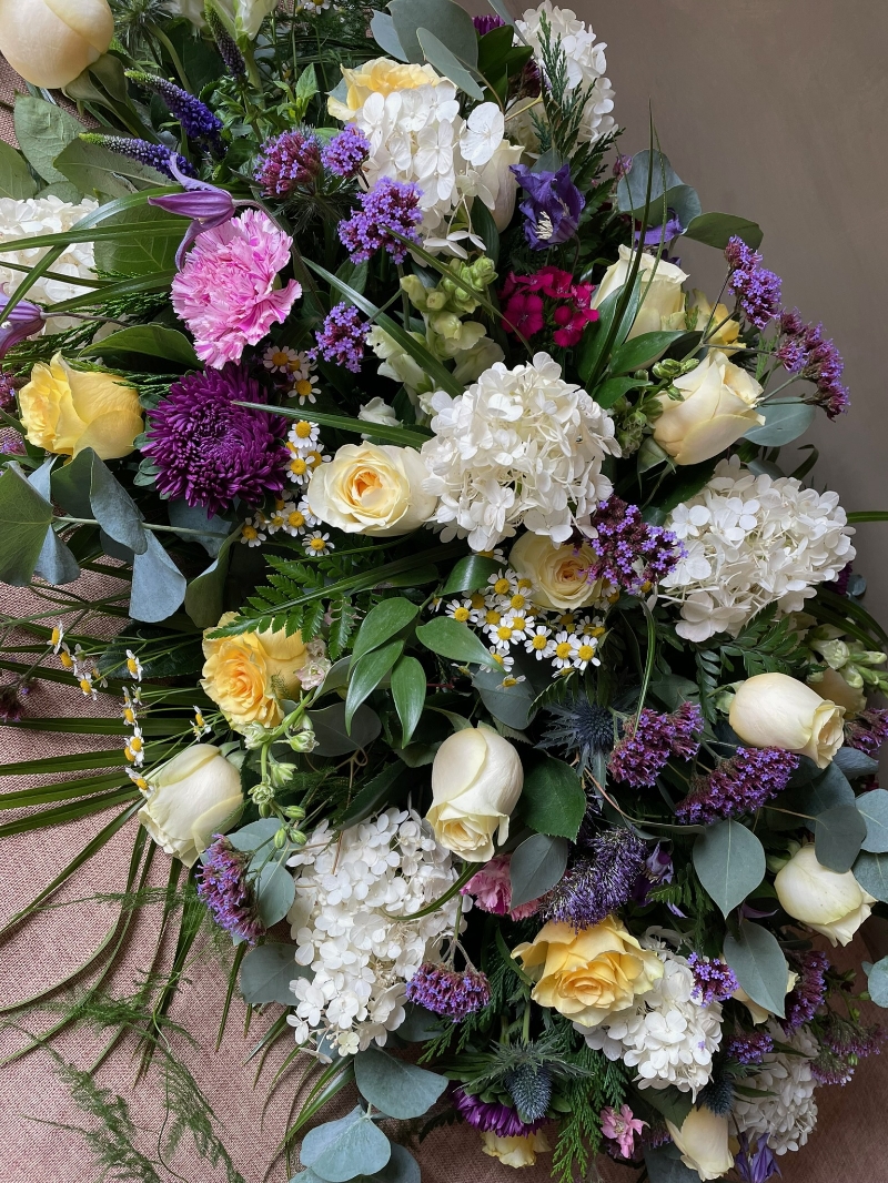 Double Ended Casket Spray Pastel