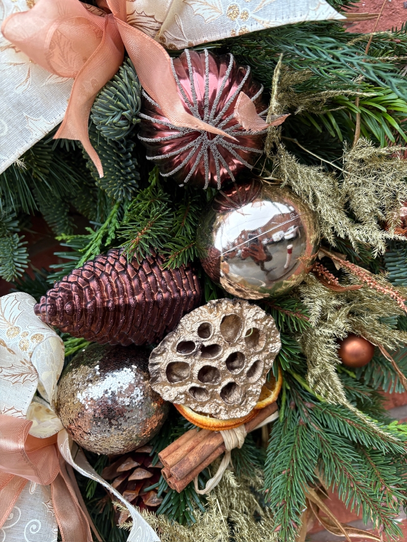 Copper & Gold Festive Door Wreath