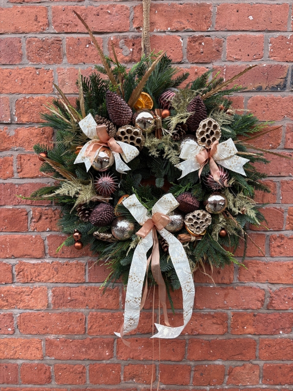 Copper & Gold Festive Door Wreath