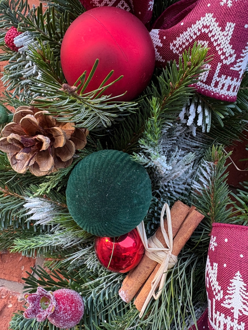 Reds & Greens Festive Door Wreath