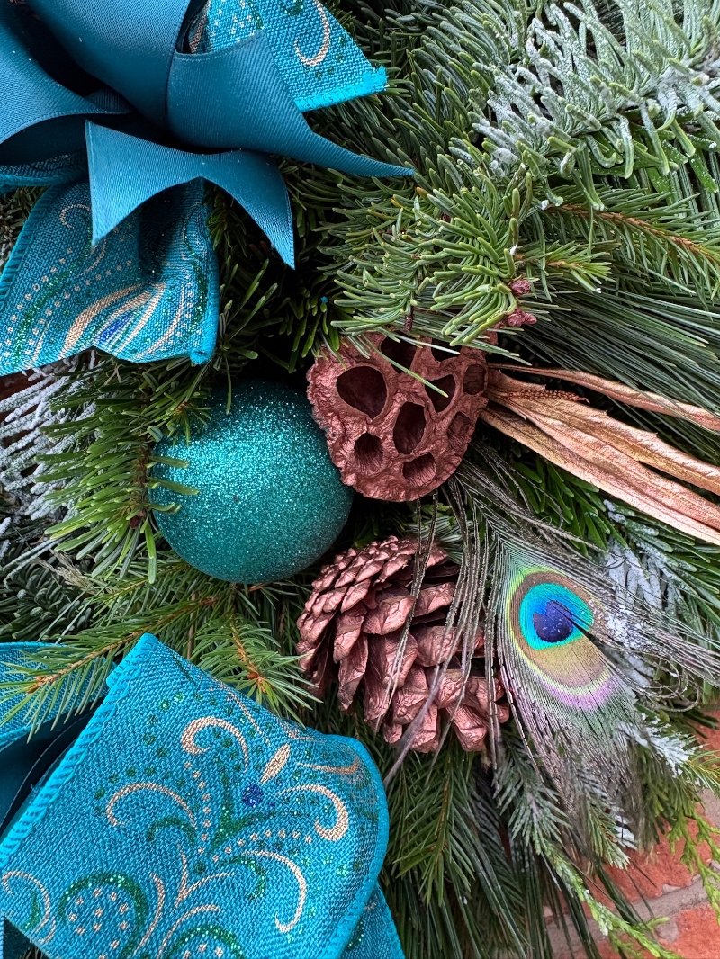 Peacock & Copper Door Wreath