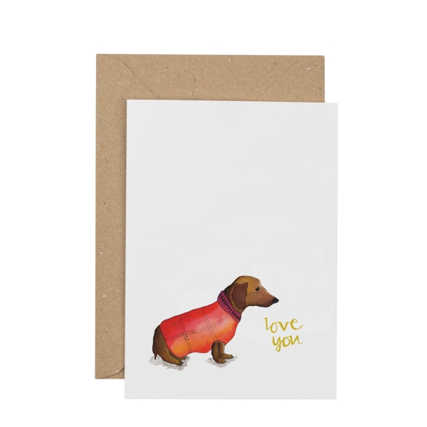 Sausage Dog Love You Card