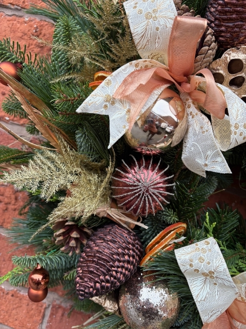 Copper & Gold Festive Door Wreath