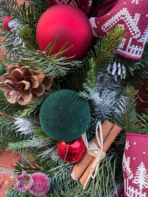 Reds & Greens Festive Door Wreath